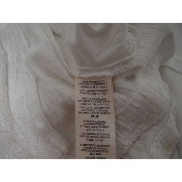 Free People Womens Womens Dress 0 White Birds of A Feather Embroidered Fit Flare - Picture 8 of 8